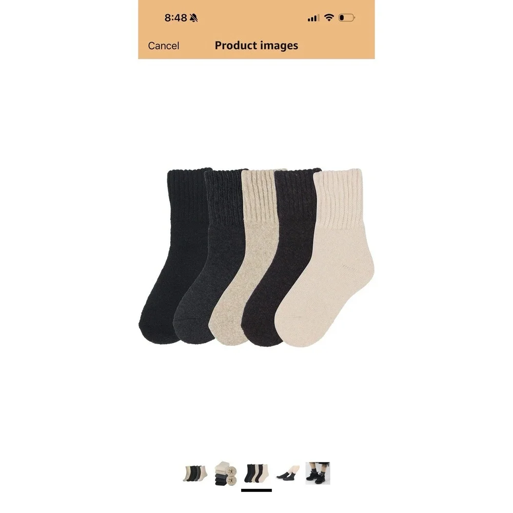 5 Bomkinta Boot‎ Socks Women's Medium 5-11 Solid Thick Warm Cozy Crew Socks New